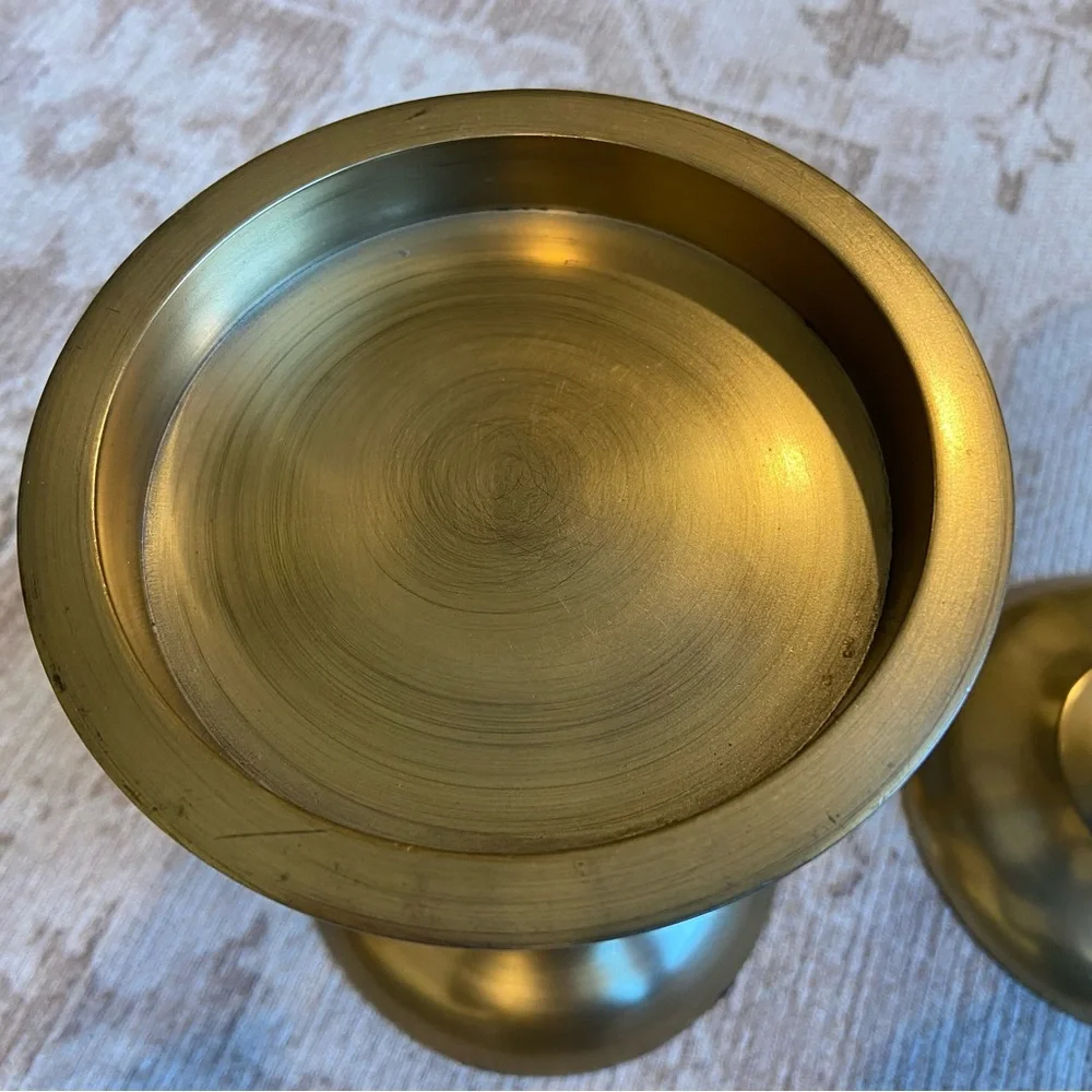 Pottery Barn Gold Candle Holders set of 2